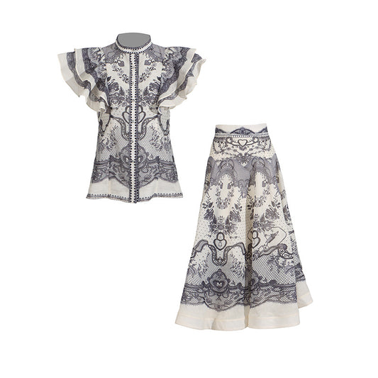 Rosalinde Ruffled Sleeves Midi Dress