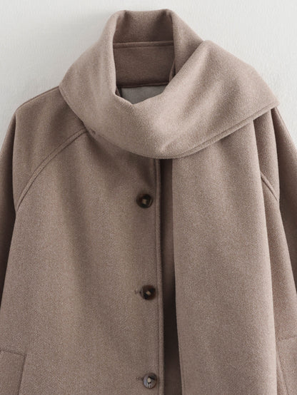 Gaelle Wool Scarf Coat