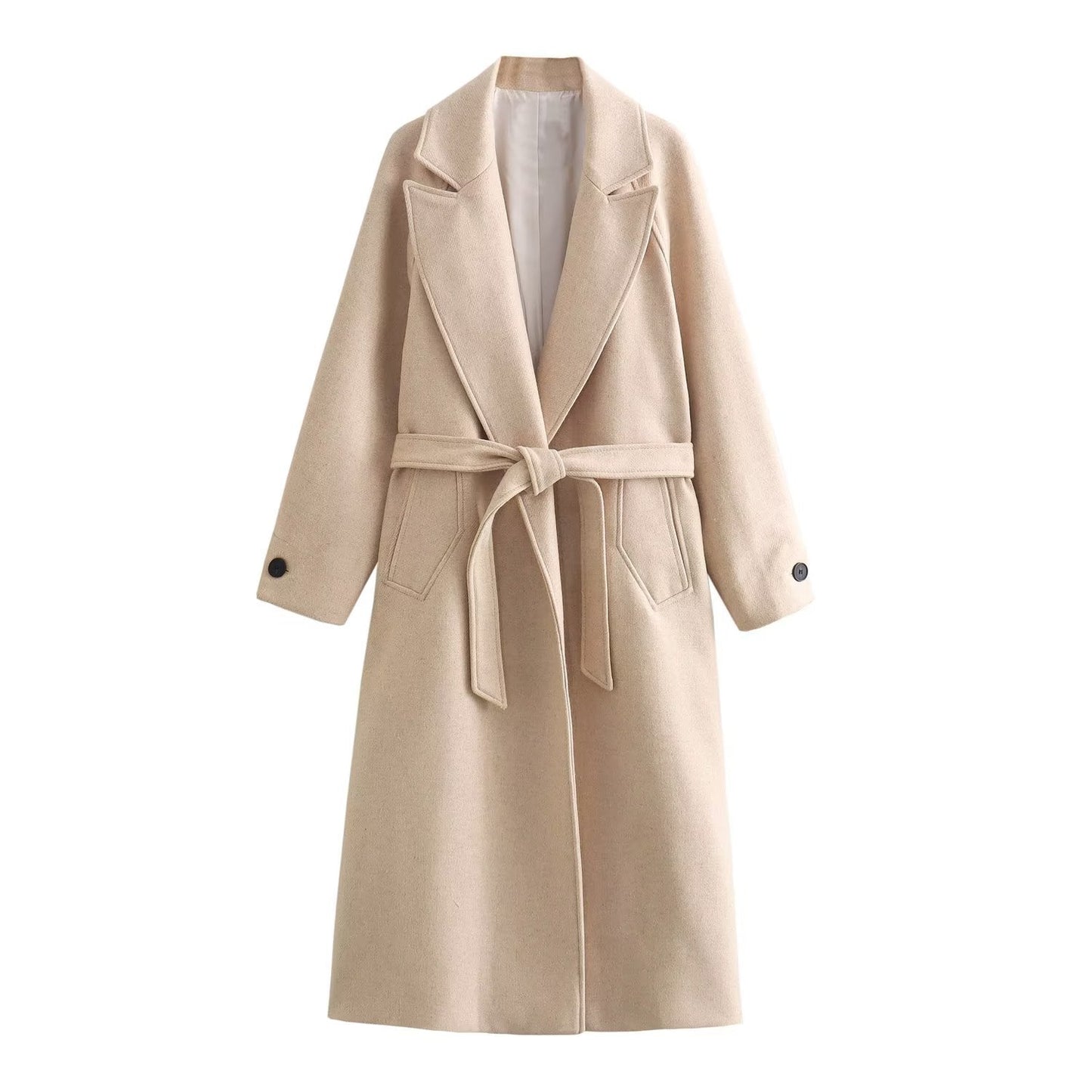 Evelina Long Belted Wool Blend Coat