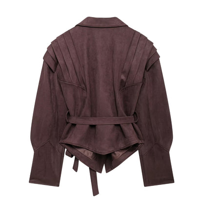 Emma Wildleder Blazer mit Gürtel