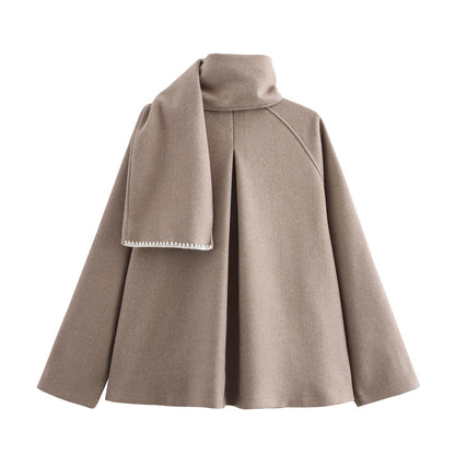 Gaelle Wool Scarf Coat