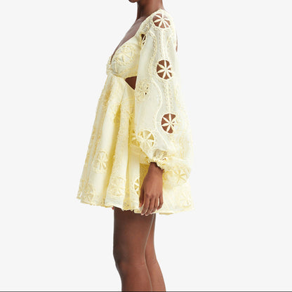 Primavera - Robe babydoll brodée