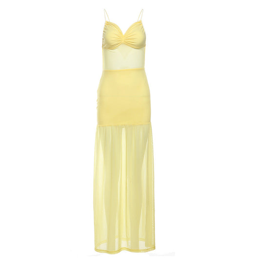 Adela Sheer Backless Maxi Dress
