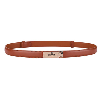 Clarissa Skinny Leather Buckle Belt