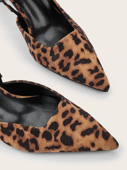 Jalen Leopard Print Slingback Kitten Heels