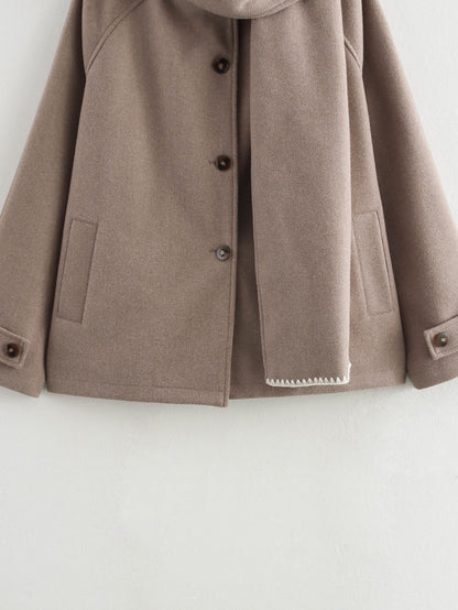 Gaelle Wool Scarf Coat