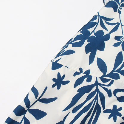 Delphine - Robe longue dos nu à imprimé botanique