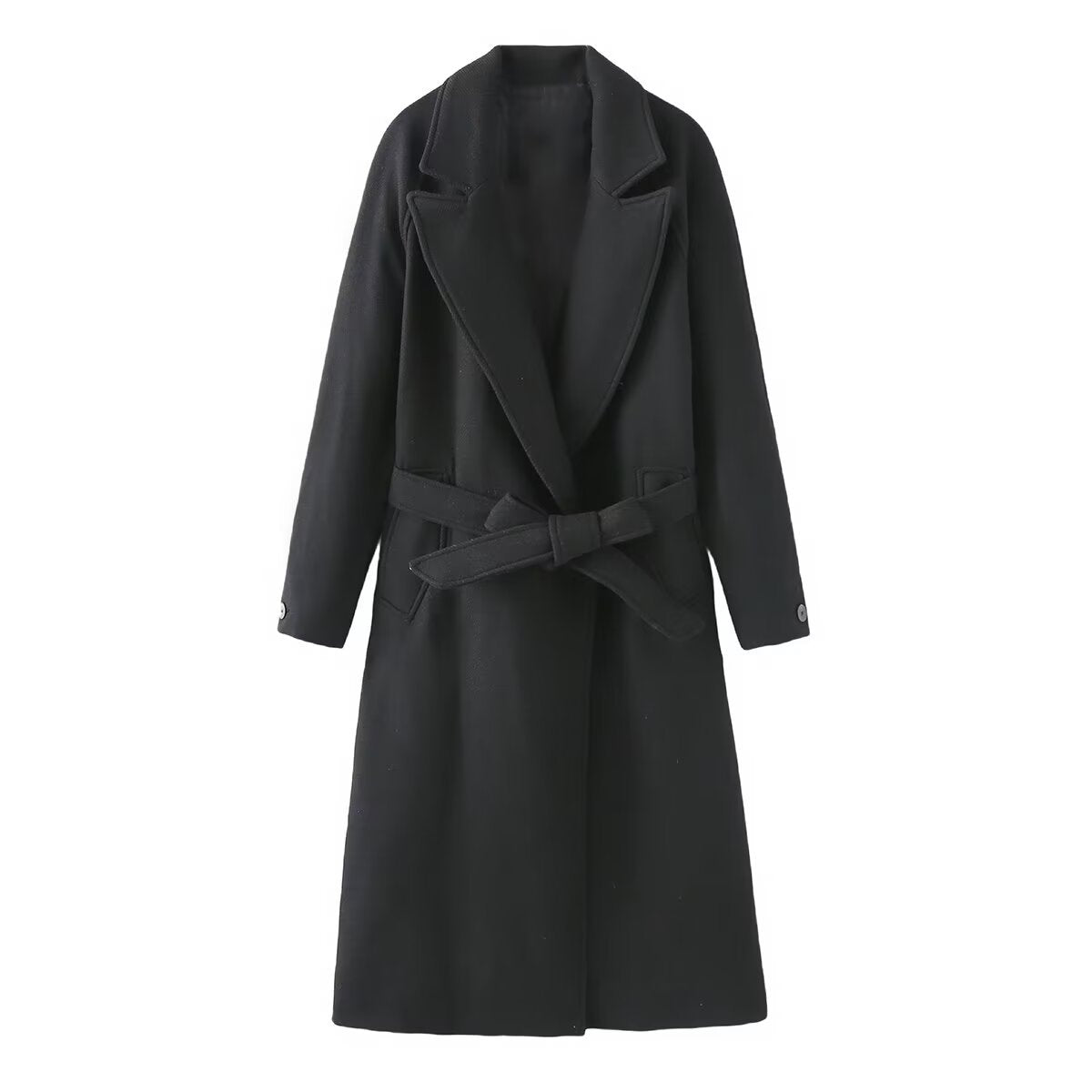 Evelina Long Belted Wool Blend Coat