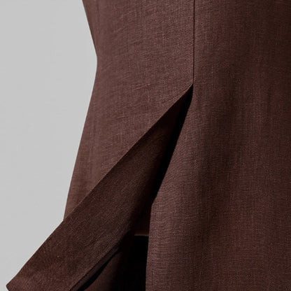 Rei Button-Front Long Linen Vest