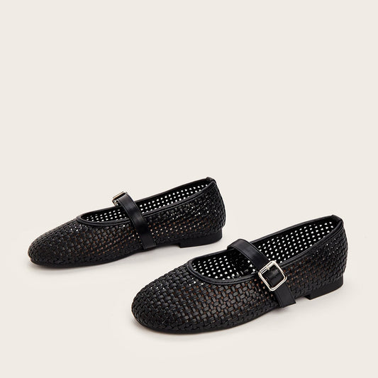 Calina Woven Leather Flats