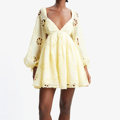 Primavera - Robe babydoll brodée