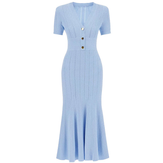 Leah V-Ausschnitt Midikleid aus Strick