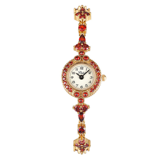 Scarlet Bloom Victorian Vintage Watch