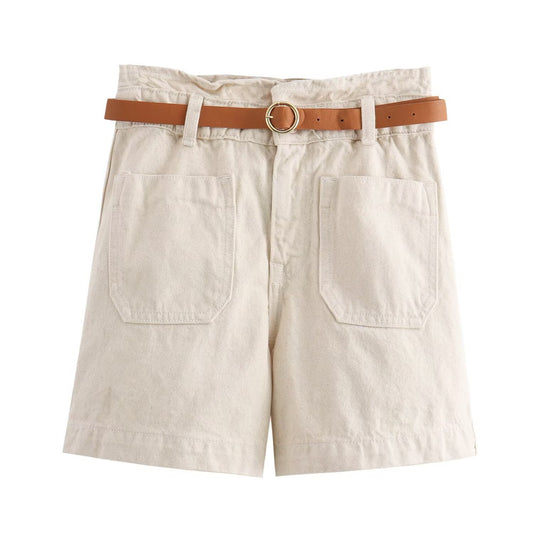 Vicki Patch Pockets Baggy Shorts