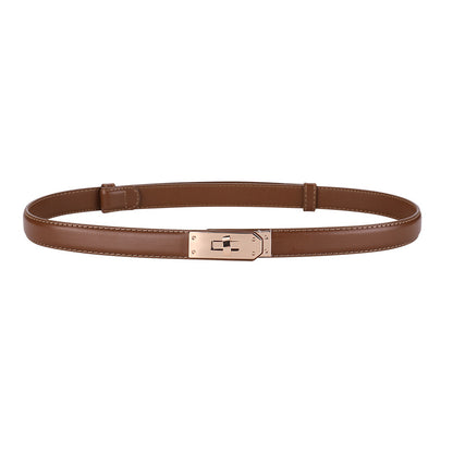 Clarissa Skinny Leather Buckle Belt