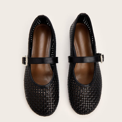 Calina Woven Leather Flats