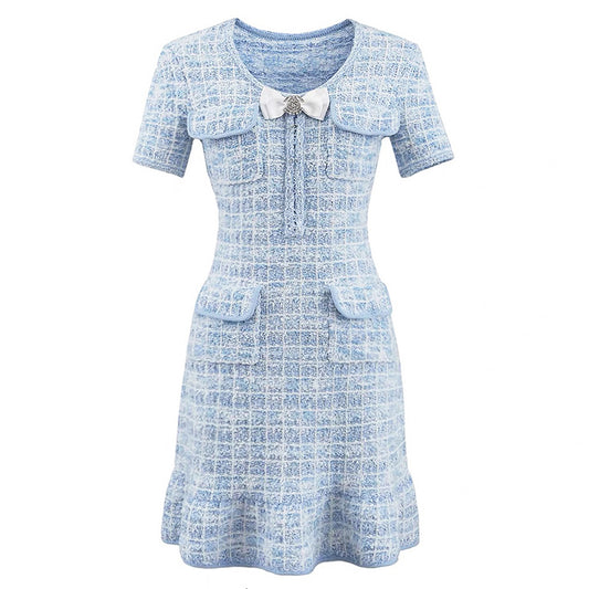 Tasha - Mini robe en tweed à poches