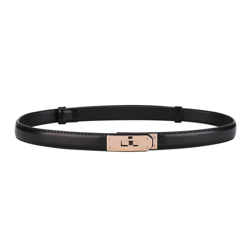 Clarissa Skinny Leather Buckle Belt