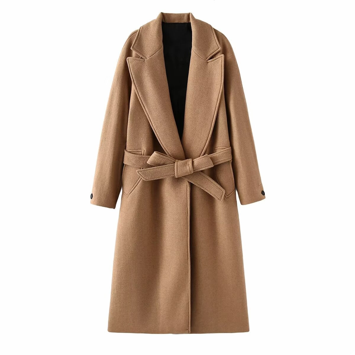 Evelina Long Belted Wool Blend Coat