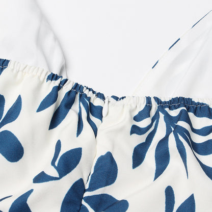 Delphine - Robe longue dos nu à imprimé botanique