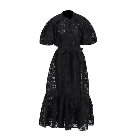 Persephone - Robe longue à manches bouffantes