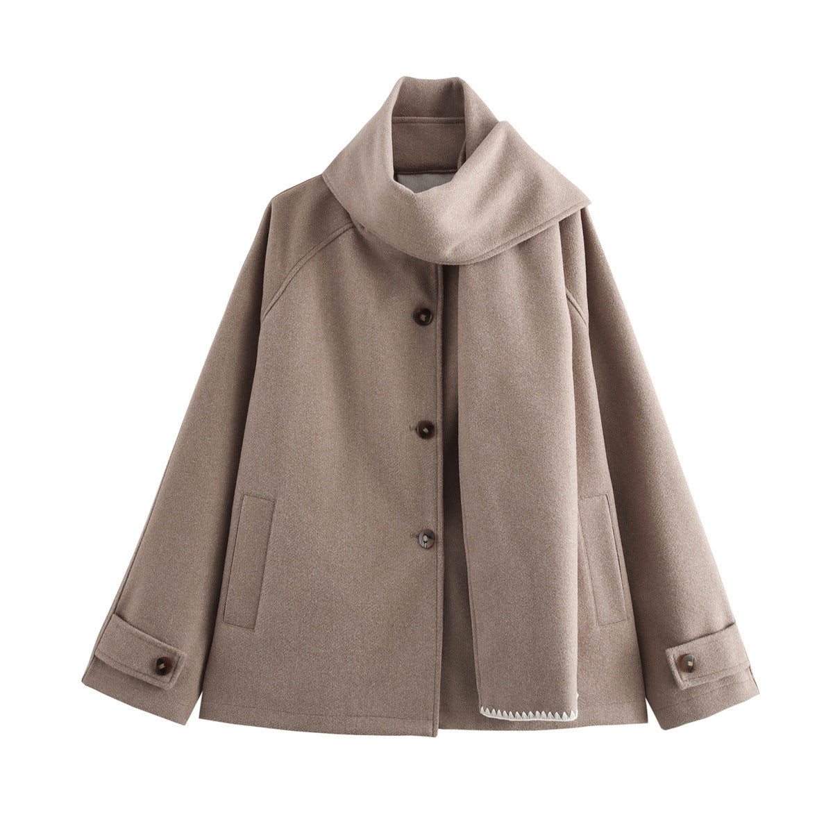 Gaelle Wool Scarf Coat