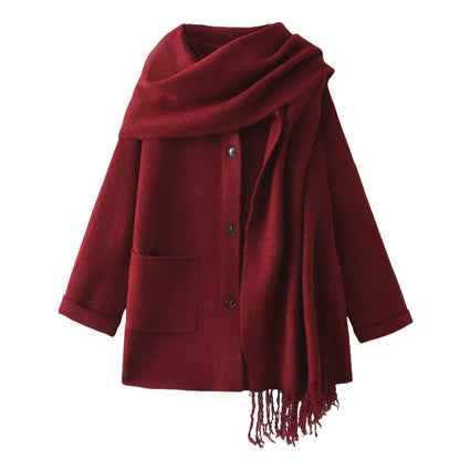 Martha Schal & Strickpullover Mantel