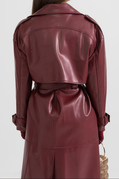 Alessia Faux Leather Trench Coat