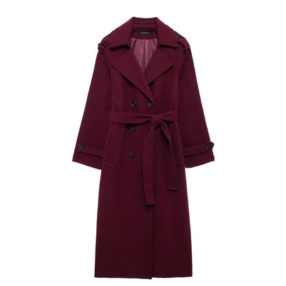 Elara Womens Burgundy Coat