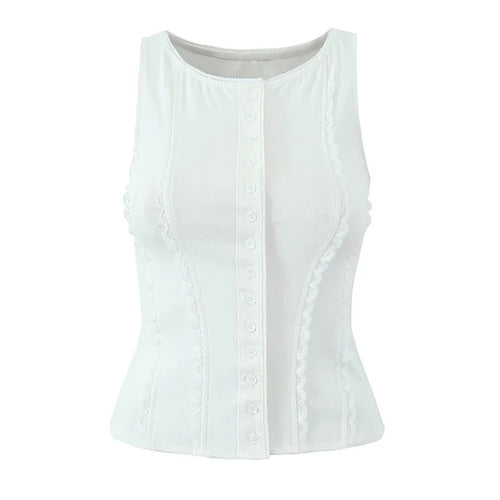 Lauryn Tank Top met Knoopsluiting