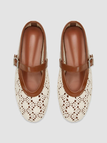 Christa Crochet Mary Jane Flats