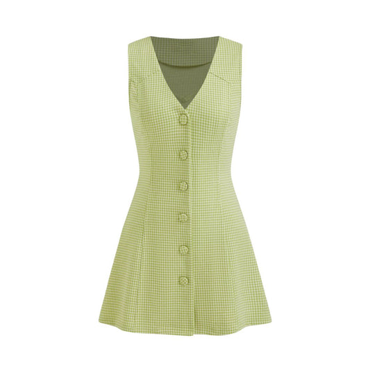 Verbena - Mini robe vichy pied-de-poule