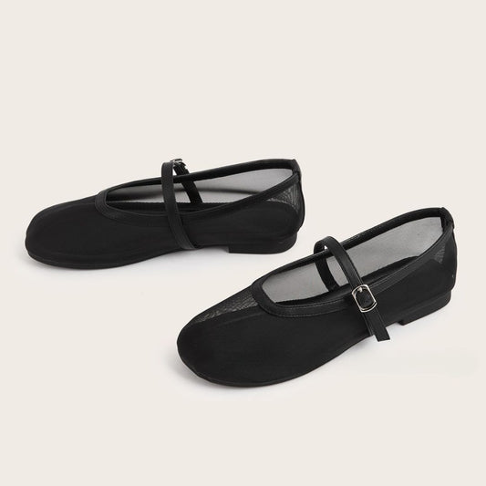 Tina Mesh Panel Ballet Flats