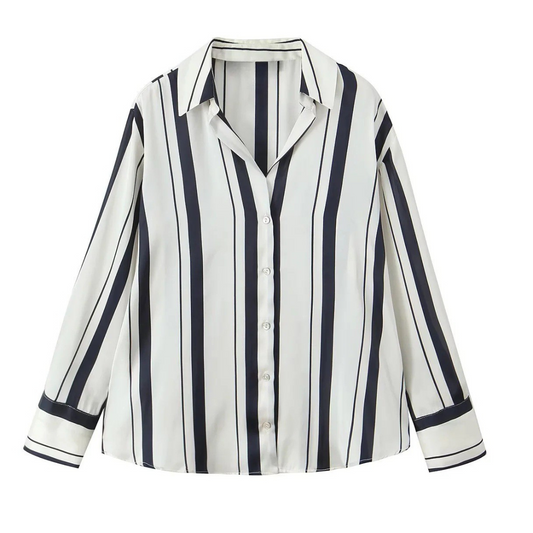 Esther - Chemise boutonnée à manches longues rayée