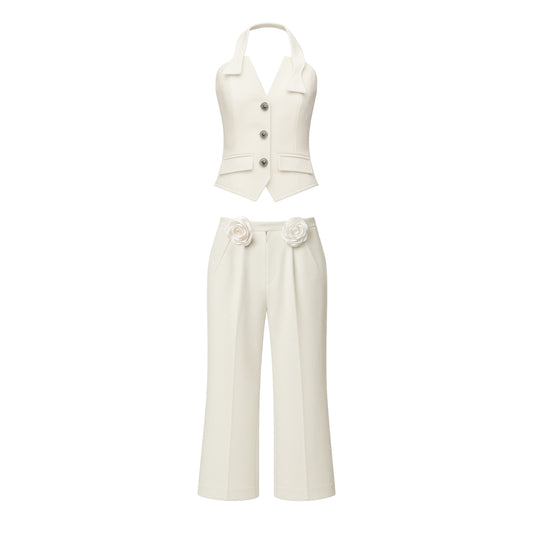 Claudine Halter-Neck Vest Set