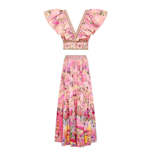 Evie Floral Print Maxi Skirt Set
