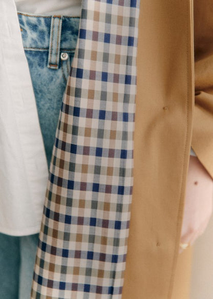 Beatrix Plaid Lined Oversized Trench Coat