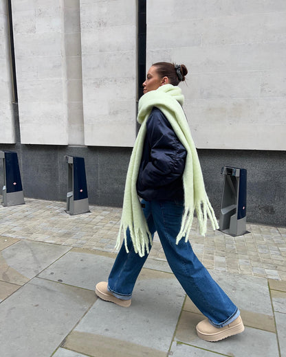 Penelope Plain Fringed Chunky Scarf