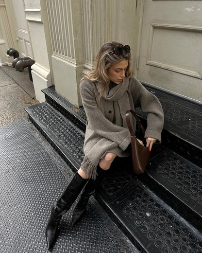 Martha Schal & Strickpullover Mantel